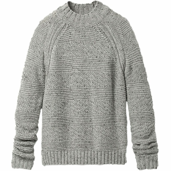 Prana Sweaters - Prana Nemma‎ Cotton Blend Mock Neck Sweater Heather Gray Chunky Knit Size Large